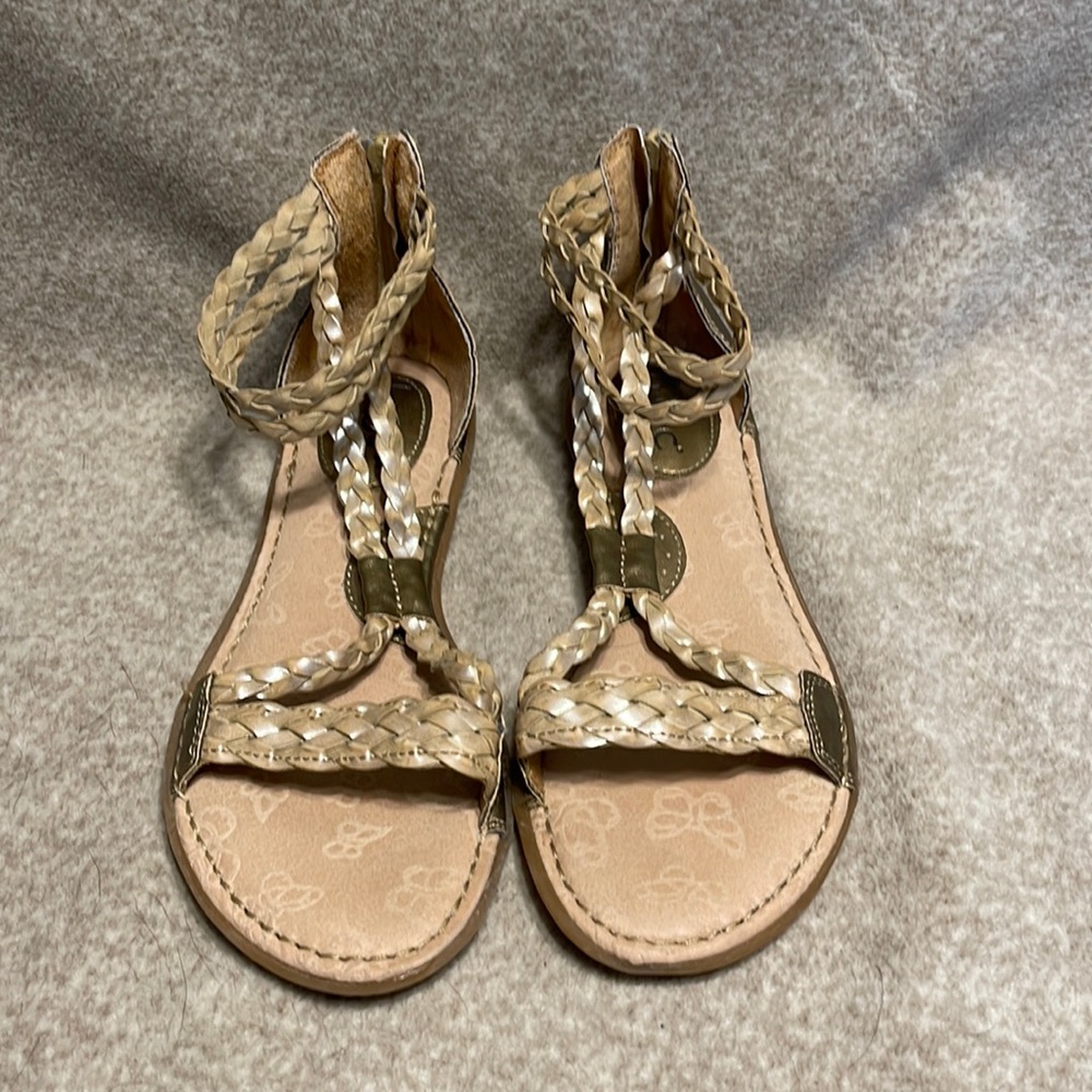 B.O.C Macedonia Gold Gladiator Sandals Size 7